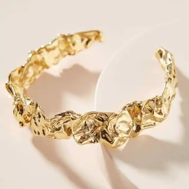 NEW Amber Sceats 24k gold plated Emery Cuff Bracelet gold Anthropologie