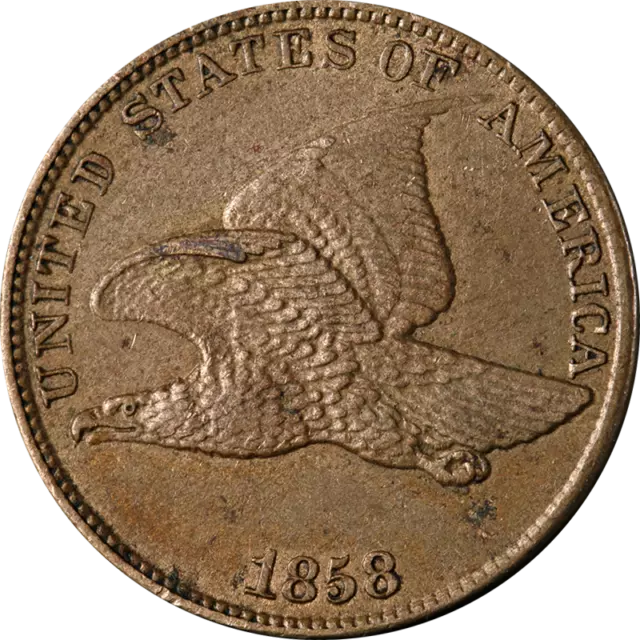 1858 Flying Eagle Cent 'Large Letters' Nice AU Nice Eye Appeal Strong Strike