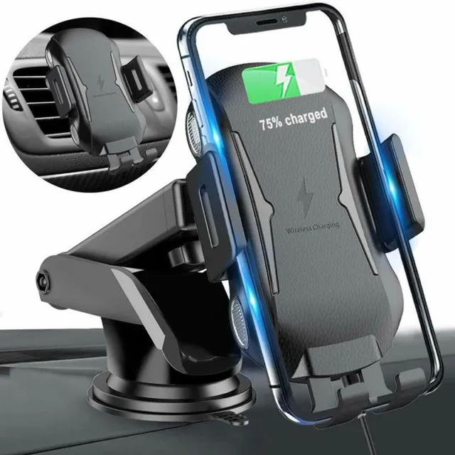 Qi Auto Wireless Charger Handy Halterung Induktions Ladegerät Clamping KFZ