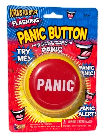 FLASHING PANIC BUTTON Funny Office Desk Gift Gag Joke Prank Alert Alarm Sound