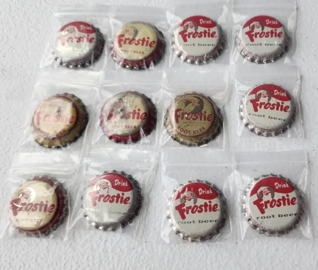 12 Vintage Unused Frostie Root Beer Cork Bottle Caps Lot