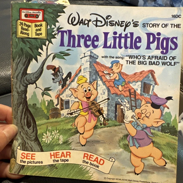 WALT DISNEY'S STORY Of The Three Little Pigs Read Along Book ONLY ...