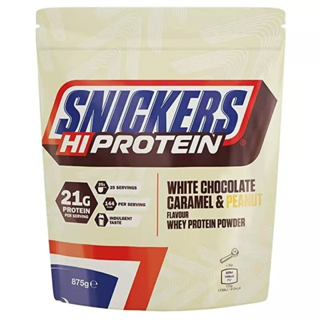 (34.16€/Kg) Mars Hi Protein Snickers White Chocolate Caramel & Peanut 875g+Bonus