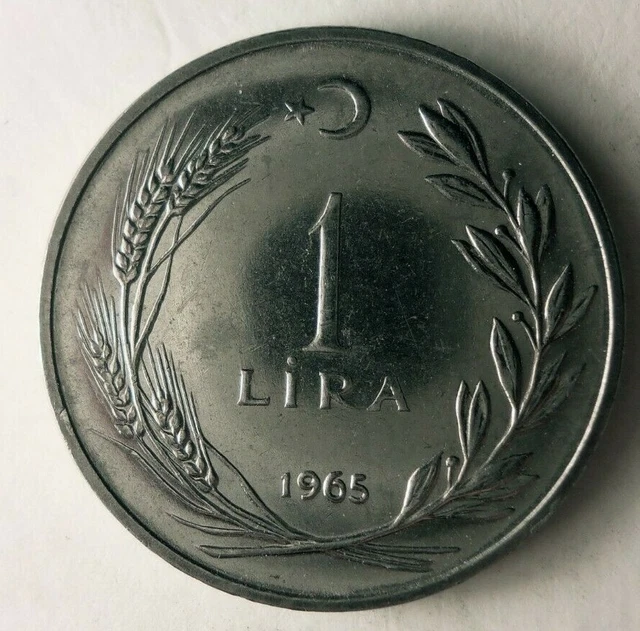 1965 TURKEY LIRA - Excellent Coin - FREE SHIP - BARGAIN BIN #180
