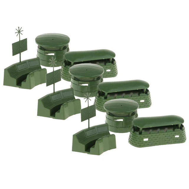 9 Stück Mini Militär Modell Spielzeug Bunker  Modell Set Armee Männer