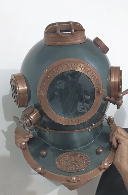 Green Finish Mark V US Navy Scuba Unique Diving Divers Helmet Decorative