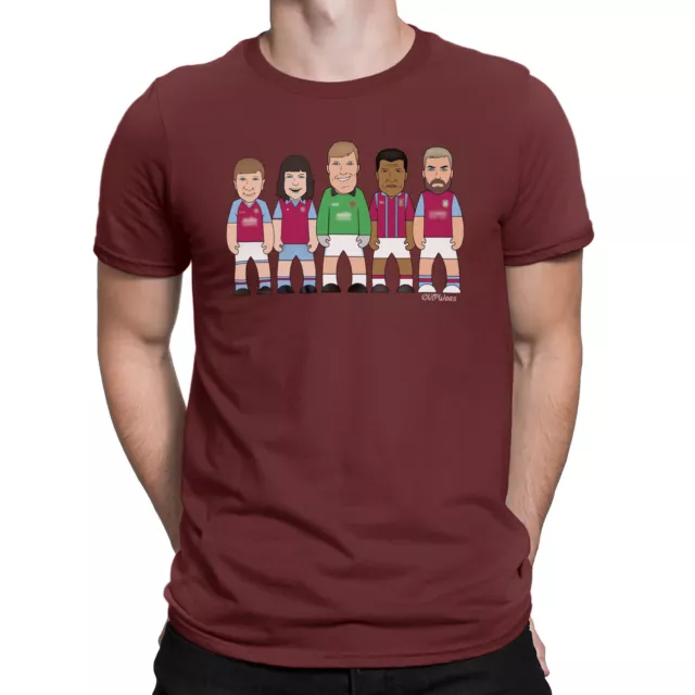 Hommes Coton Bio T-Shirt Aston Villa Football Legendes VIPWees Caricature Cadeau