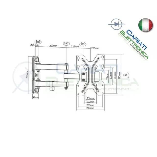 Staffa porta TV da 23 a 42 pollici Lcd Led da 23" 32" 37" 42 supporto LDA11-223 2