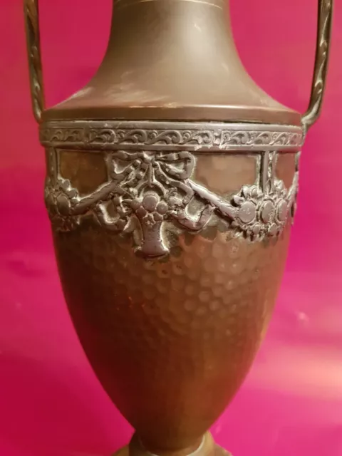 Jugendstil   Kupfer Amphore Vase Anfang 20. Jh. 2