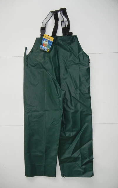 DUTCH HARBOR GEAR DHG Green Waterproof PVC RAIN BIB Fishing Boat Pants Men M Nwt