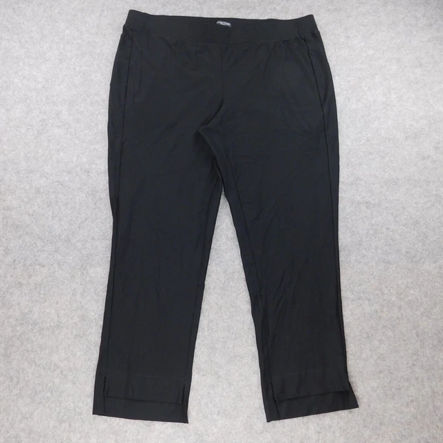 Eileen Fisher Black Stretch Pants elastic Waist Size L‎