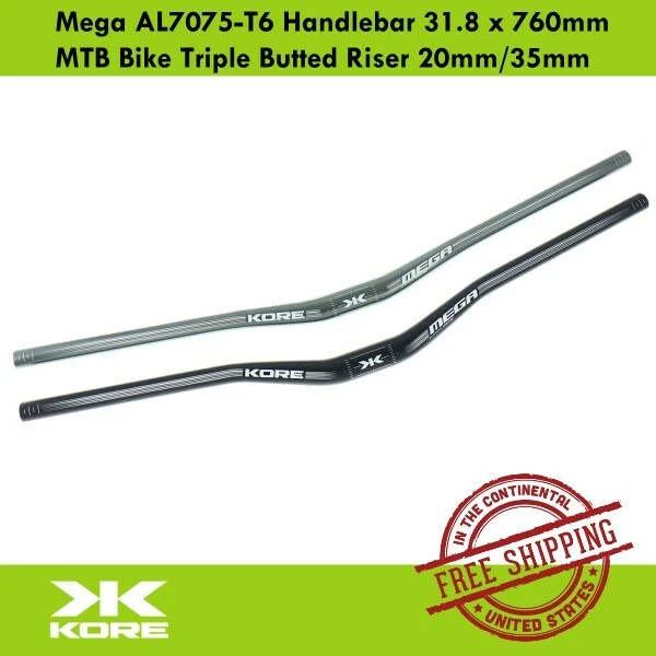 KORE Mega AL7075-T6 Handlebar 31.8x760mm MTB Bike Triple Butted Riser 20mm/35mm