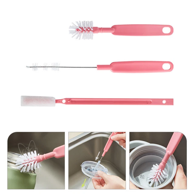 CSPARKV 25cm Brosse à Bouteille Multi-usages - 3 Brosses à Bouteille Et A Paille Brosse A Crevasses Pour La Maison La Cuisine Et La Salle De Bain 86211472