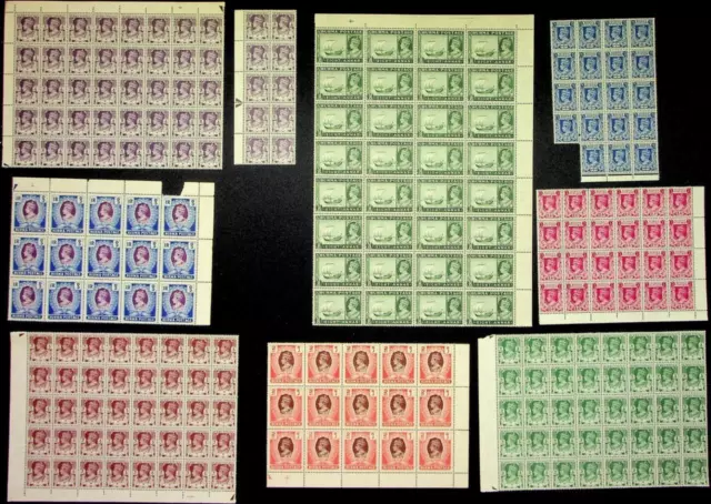 BURMA: George VI Selection of Unused Marginal Blocks - Various Values (67404)