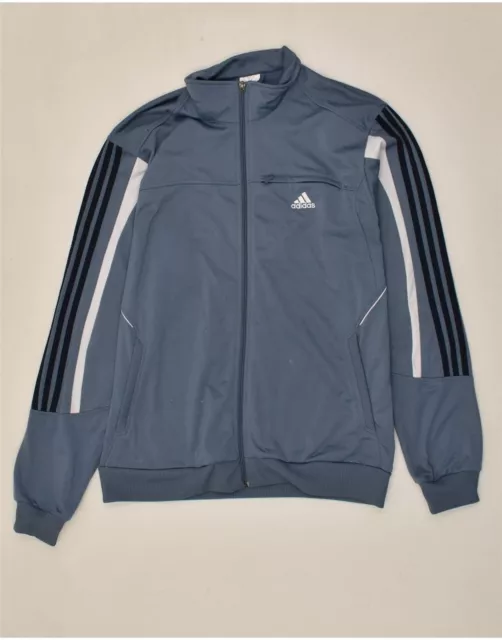 ADIDAS Mens Graphic Tracksuit Top Jacket Large Grey Colourblock Polyester BJ84