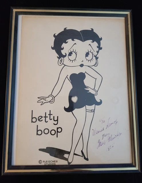 Rare Betty Boop Illustration Inscribed Signed From Artist Max Fleischer 1935