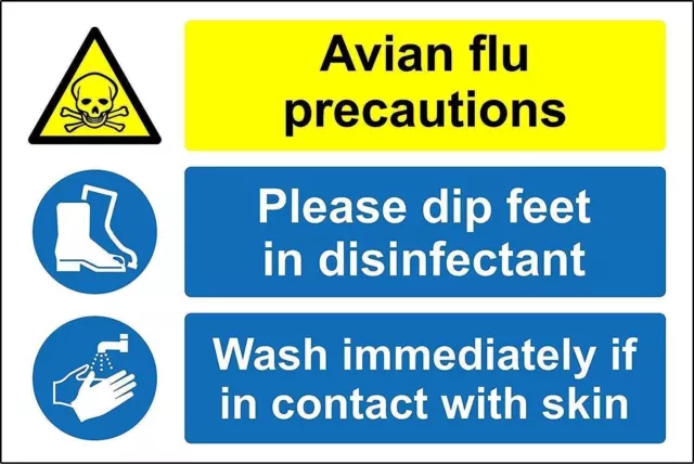 Avian flu precautions bird metal park safety sign