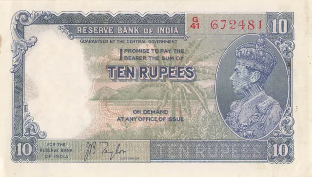 India 10 Rupees 1937 AU