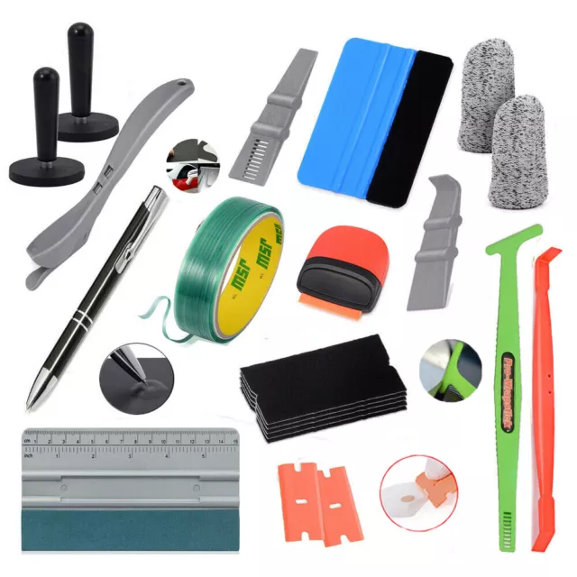 Car Wrapping Tools Kit Vinyl Squeegee Micro Gasket Tuck Tool Wrap Application UK