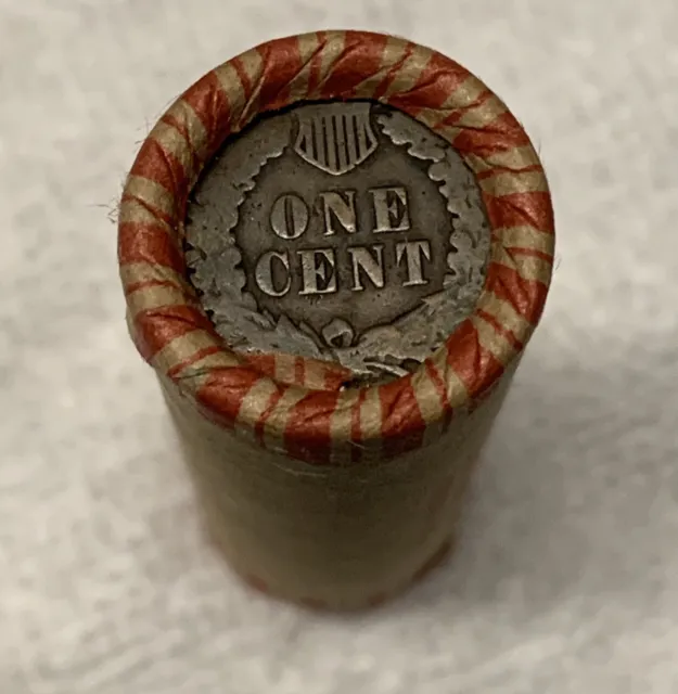 Indian Head Ender Penny Roll - w/ Wheat Pennies - 1859 to 1958 - 50 coin Roll