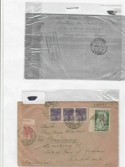 Brazil 1948 to germany stamp cover ref 9240