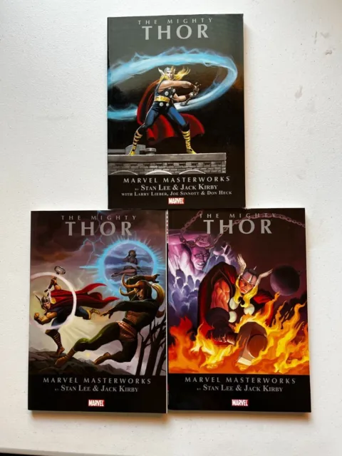 Marvel Masterworks TPB The Mighty Thor Volume 1, 2,& 3 Lot Softcovers 