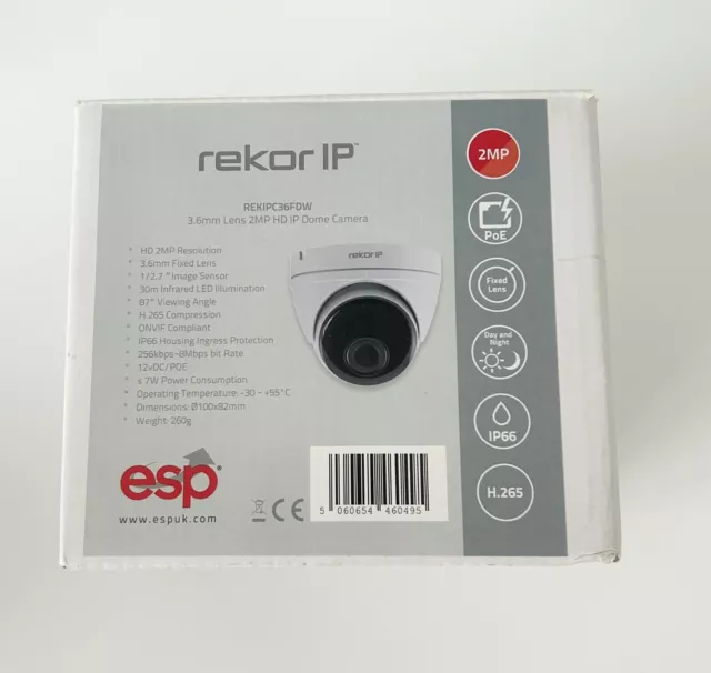 Rekor IP REKIPC36FDW esp Dome CCTV Security Camera IP65 Day And Night