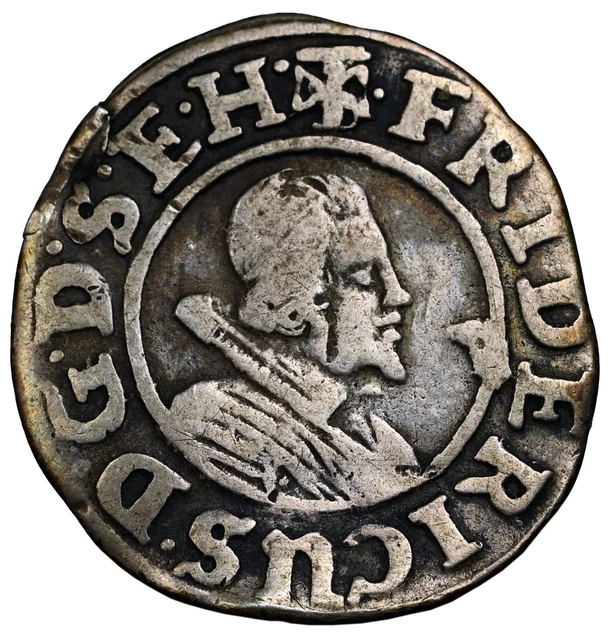 SCHLESWIG-HOLSTEIN-GOTTORP 1/16 Thaler 16Z5 Silver VF Friedrich III