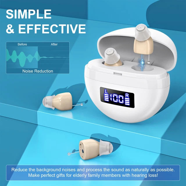 Ear Listen Machine THE SMART NOISE-CANCELING hearing aids are rechargeable with a digital ...
