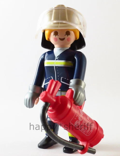 Playmobil Pompier Femme avec Casque Extincteur Série Mystère 13 9333 NEUF