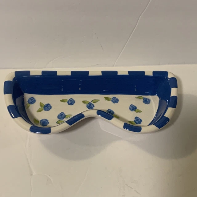 CERAMIC EYEGLASSES TRAY Holder Ladybugs Flowers New In Box 11.00