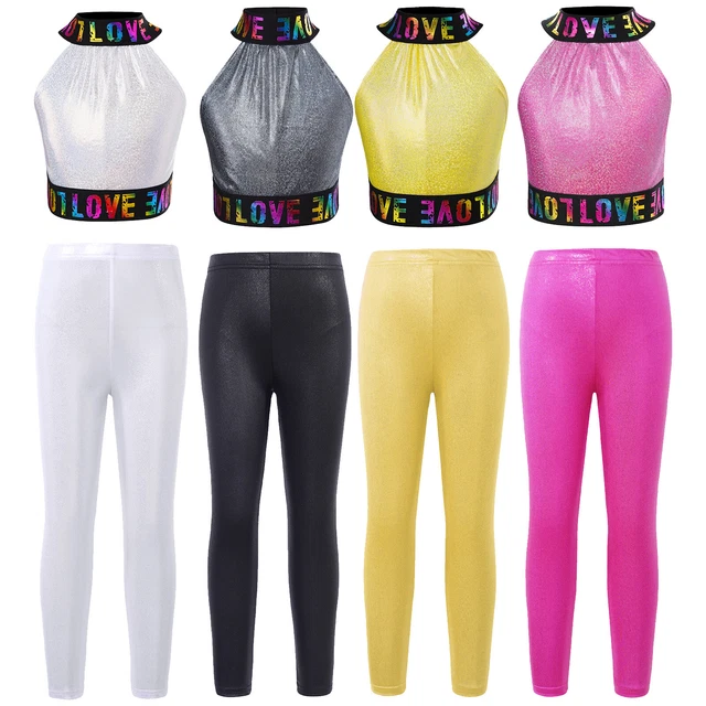 Costume Gilet Top Gilet Bambini Ragazzi Ragazze Jazz Dance Performance Costume con Pantaloni