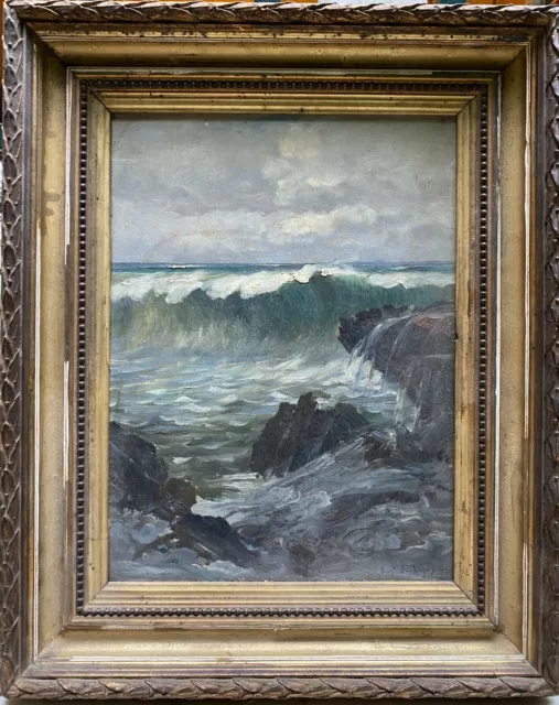 Marine impressionniste Eugène Deshayes (1862-1939) - La Vague, 1896