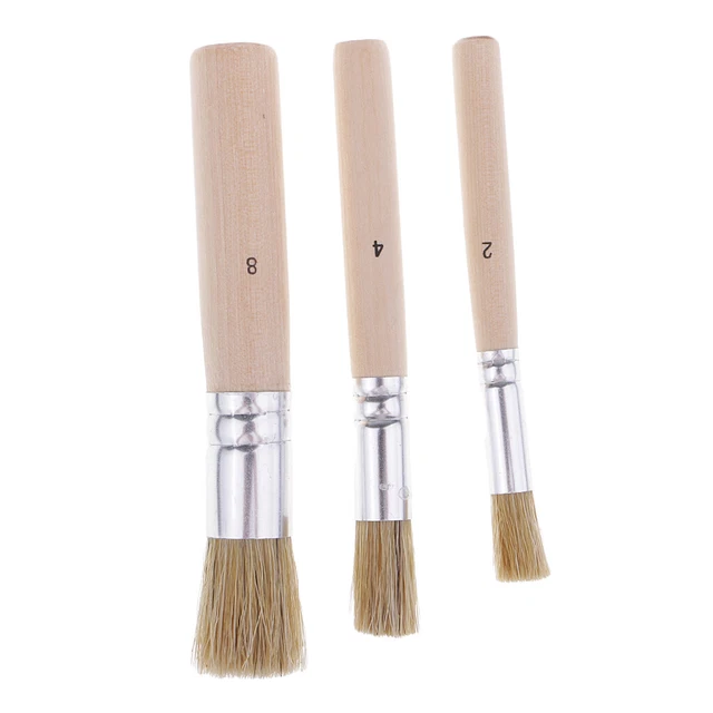 Dipinto Ad Olio Ad Acquerello con Manico in Legno 3 Pezzi