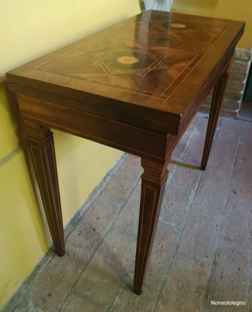 Rare et incontournable table pliante, bureau, console Louis XVI,... 3