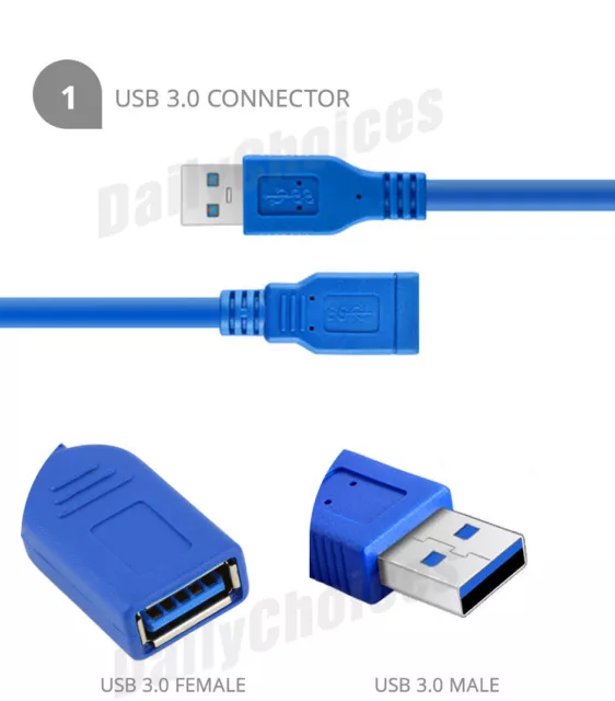 Super Speed Cable USB 3.0 Male to Female Data Extension Cord PC mining laptop 3