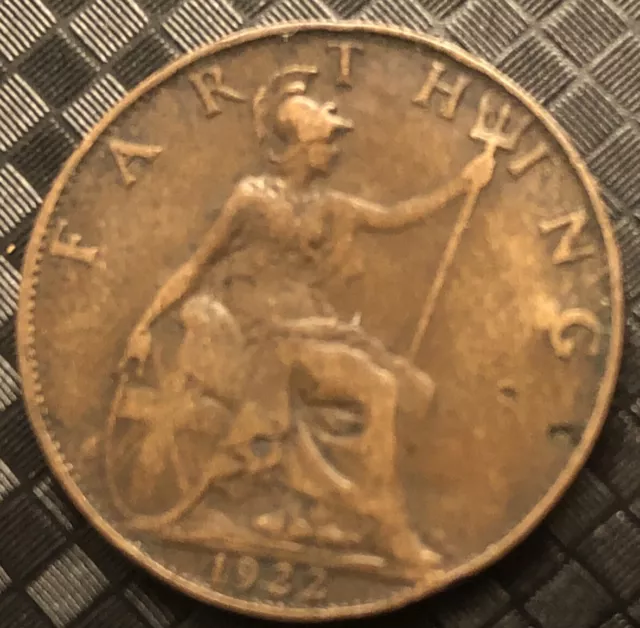 1922 Great Britain   England  Uk Farthing  Key Date Low Mint.