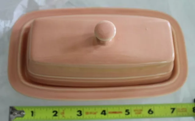 Fiesta ware Apricot covered butter dish  7 x 4