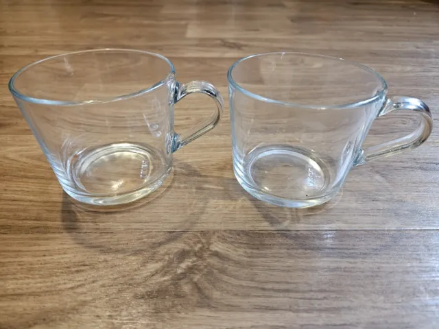2x IKEA 365+ Mug Clear Glass Tea Coffee Hot/ Cold Mug Kitchen 15oz