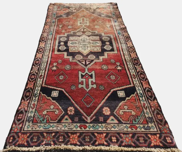 3'1"x6'2" HAND-KNOTTED ANTIQUE c.1900 CAUCASIAN SERAPI TRIBAL WOOL MUTED RUG