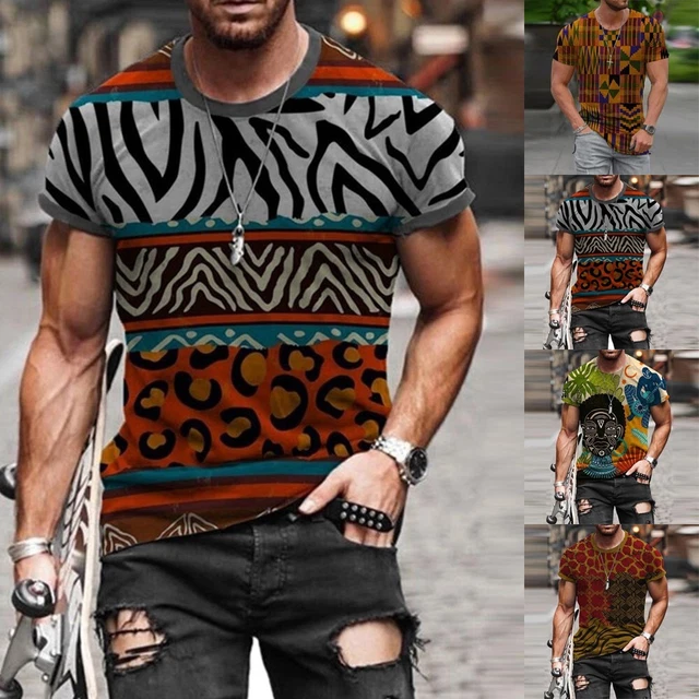 Da Uomo Girocollo T-Shirt Top Manica Corta Casual T-Shirt Sport 3D-Printed Moda