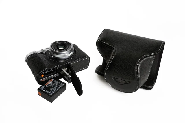 Genuine Real Leather Full Camera Case Bag Cover for FUJIFILM X100F Bottom Open B
