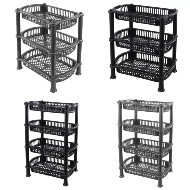 Cesta de almacenamiento de frutas y verduras de 3/4 niveles estante cocina utilitario apilable