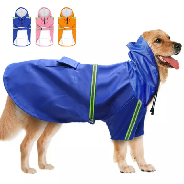 Waterproof Dog Raincoat Reflective Rain Coat Breathable Jacket for Small Large