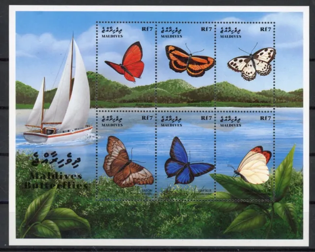 [G80.019] Maldives 1999 : Butterflies - Good Very Fine MNH Sheet