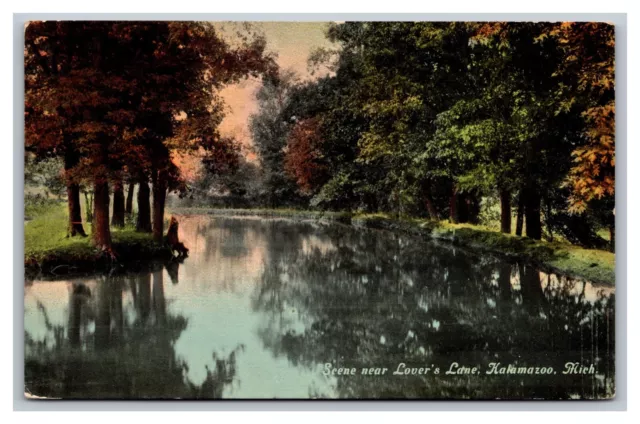 Kalamazoo, MI Michigan, Scene Near Lover's Lane, Postcard Posted 1910's