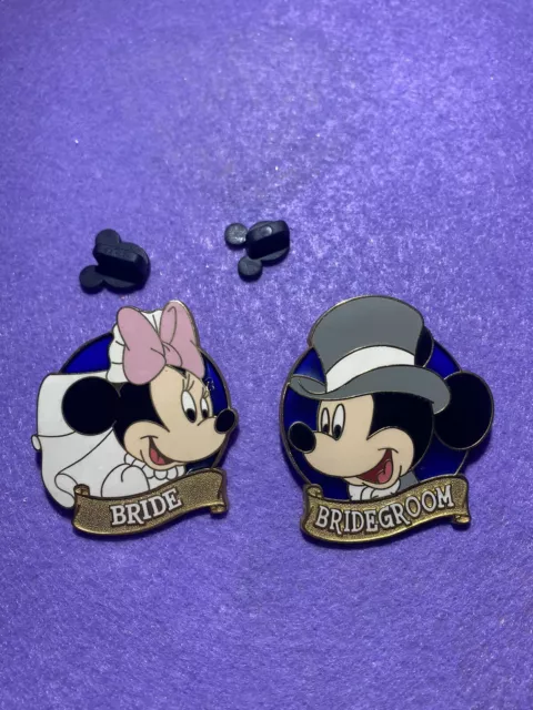 Disney Mickey Minnie Braut Bräutigam Pin Set