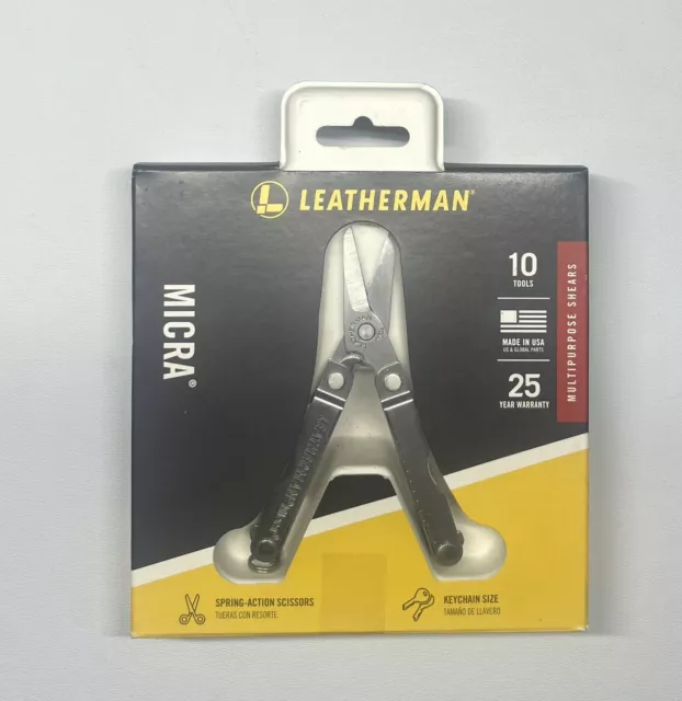 Leatherman Micra Keychain Pocket Stainless Multi-Tool Knife/Scissors - Good  Cond