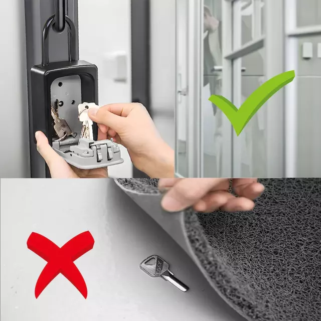 ZHEGE Key Safe con Grillete, Portable Key Safe Candado Sin Instalación Bloqueo 2