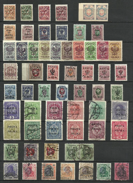 POLAND 1860 - 1918 - 1919  ** MNH / hinged * used OVPT lot signed